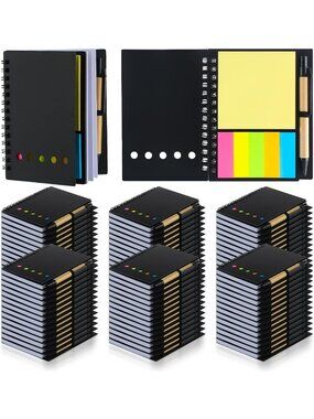 80 Pack Lined Spiral Notebooks & Pens Set | Bulk Small Notepads for School
